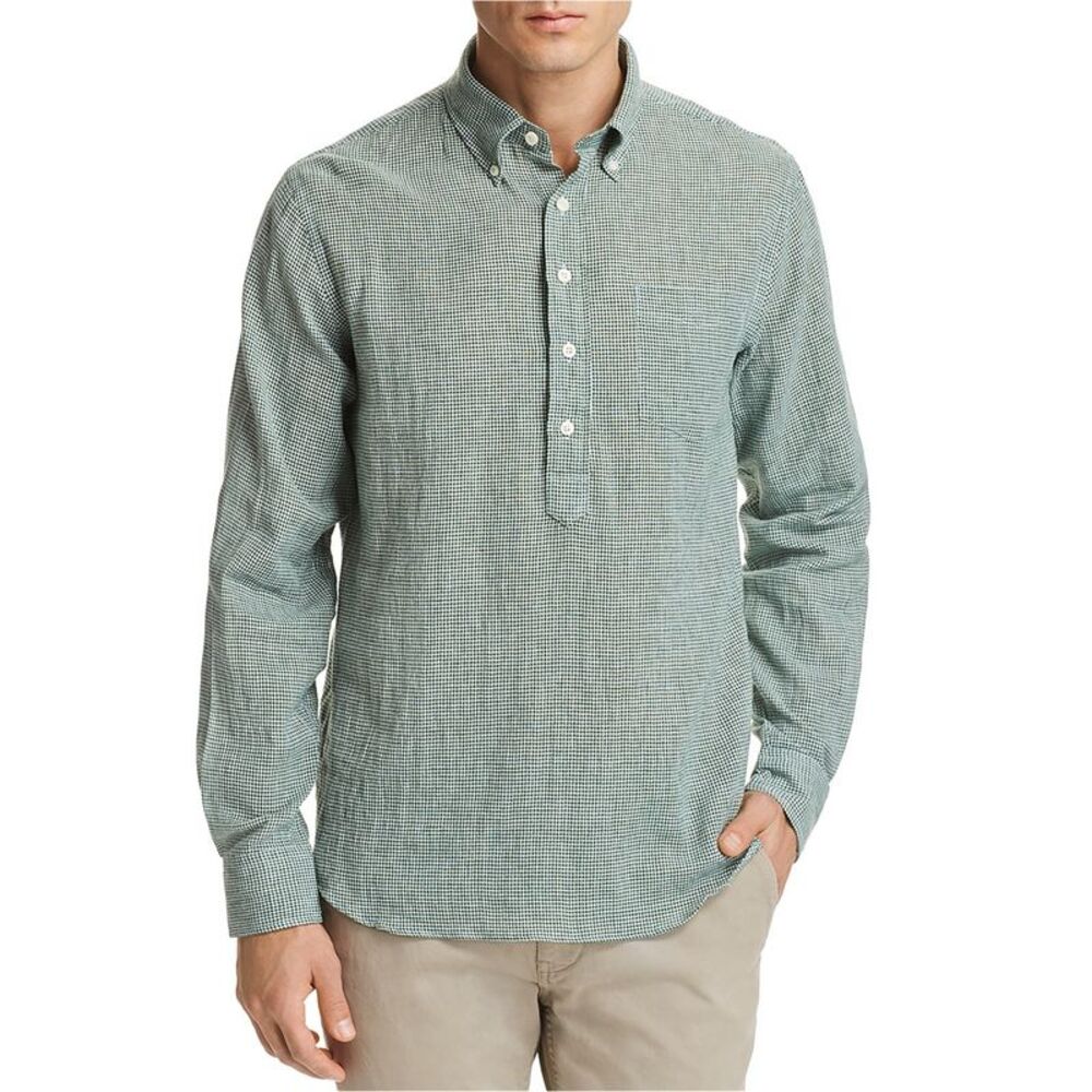 Oobe Brand Mens Gingham Button Up Shirt, NWT